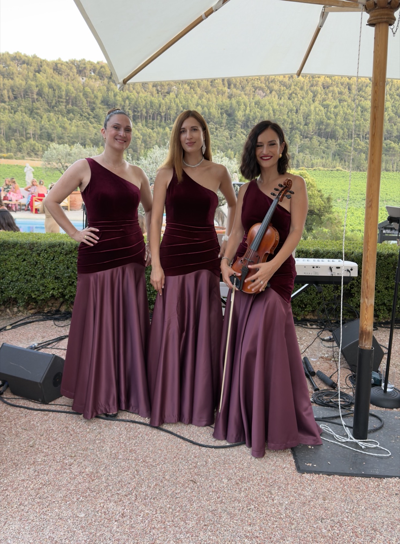Yuliia performing with other musicians